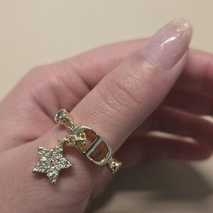 Inspired Petit chain star ring, size 7 women's fashion jewelry